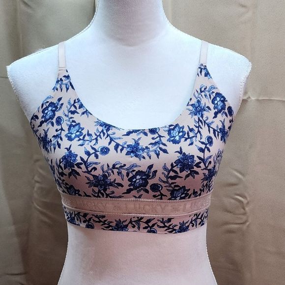 Lucky Brand Other - Lucky Brand Cream and Blue Floral Bralette Size Medium